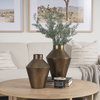 Perrin Small Brushed Gold Metal Decorative Vase, by Mercana, 8.5" length x 8.5" width x 12" height thumbnail 3