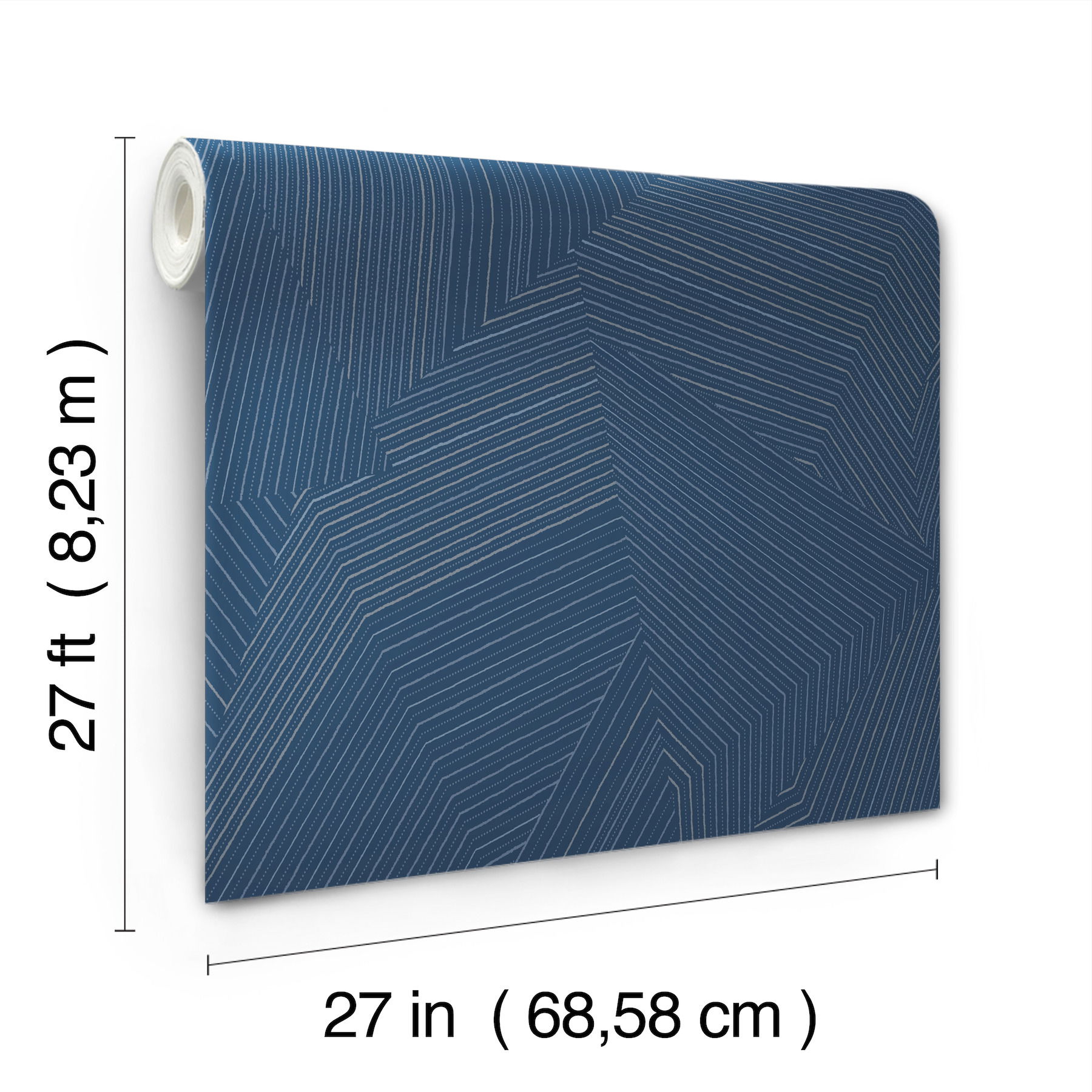 Dotted Maze Navy Wallpaper large image 