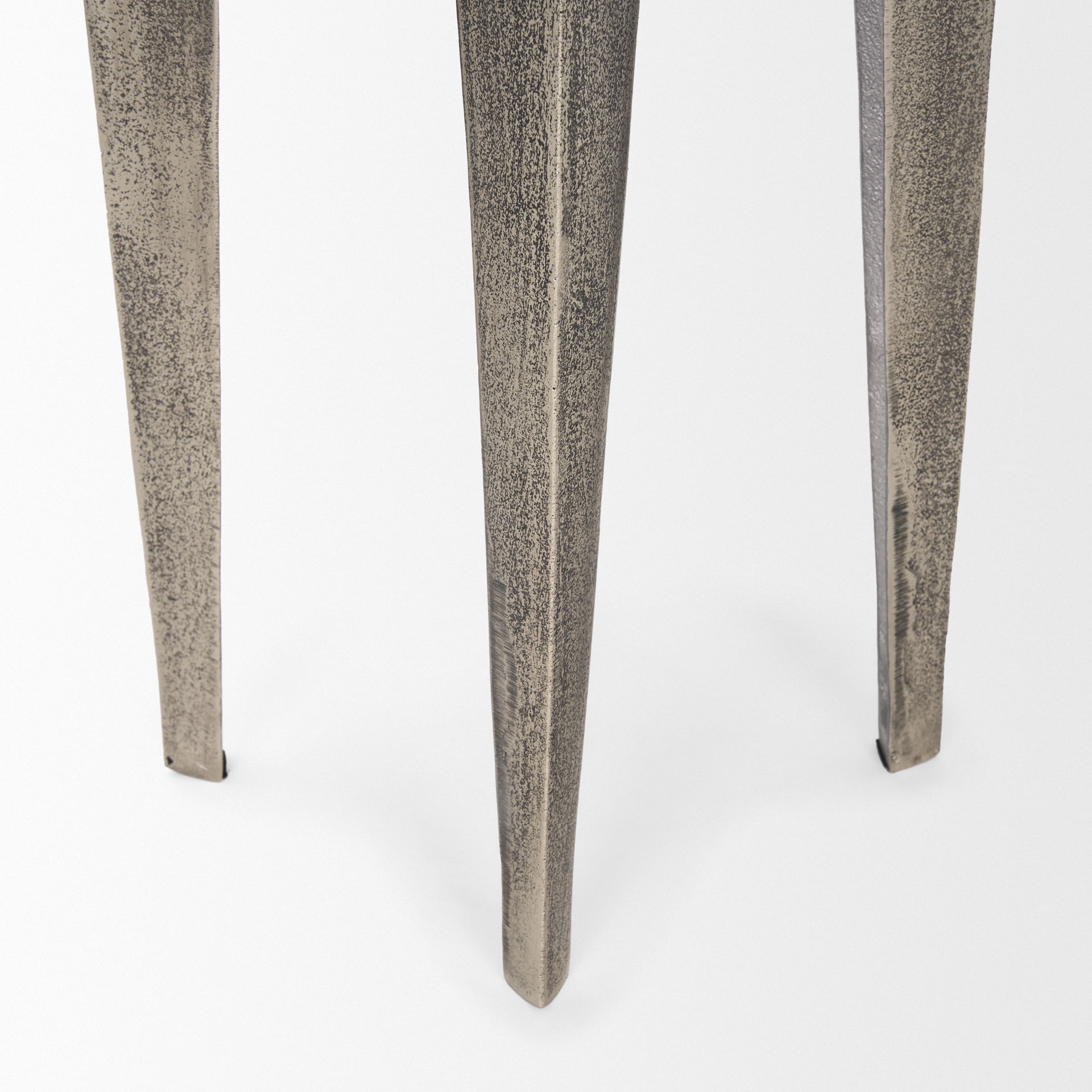 Maggie Textured Silver Nickel Cast Aluminum Metal Accent Table large image 