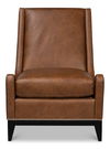 Brandy Accent Chair In Distilled Leather, Seating by Sarreid, 29" length x 37" width x 38" height thumbnail 2