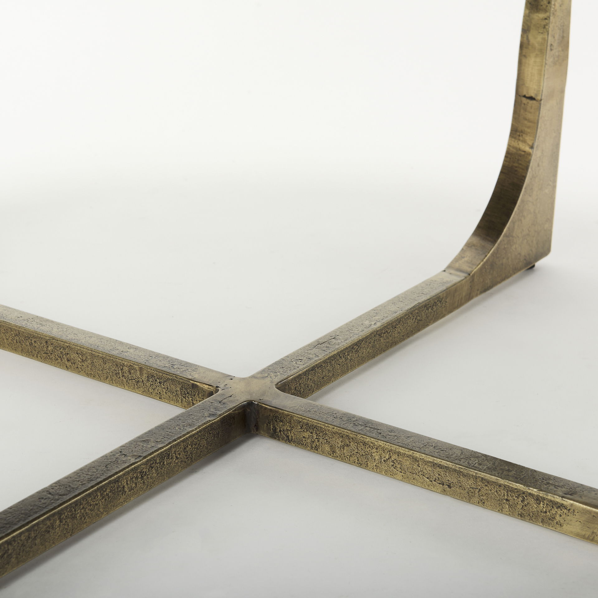 Atticus Black Wood and Antiqued Gold Metal Coffee Table, by Mercana, 34" length x 34" width x 16.25" height View 8