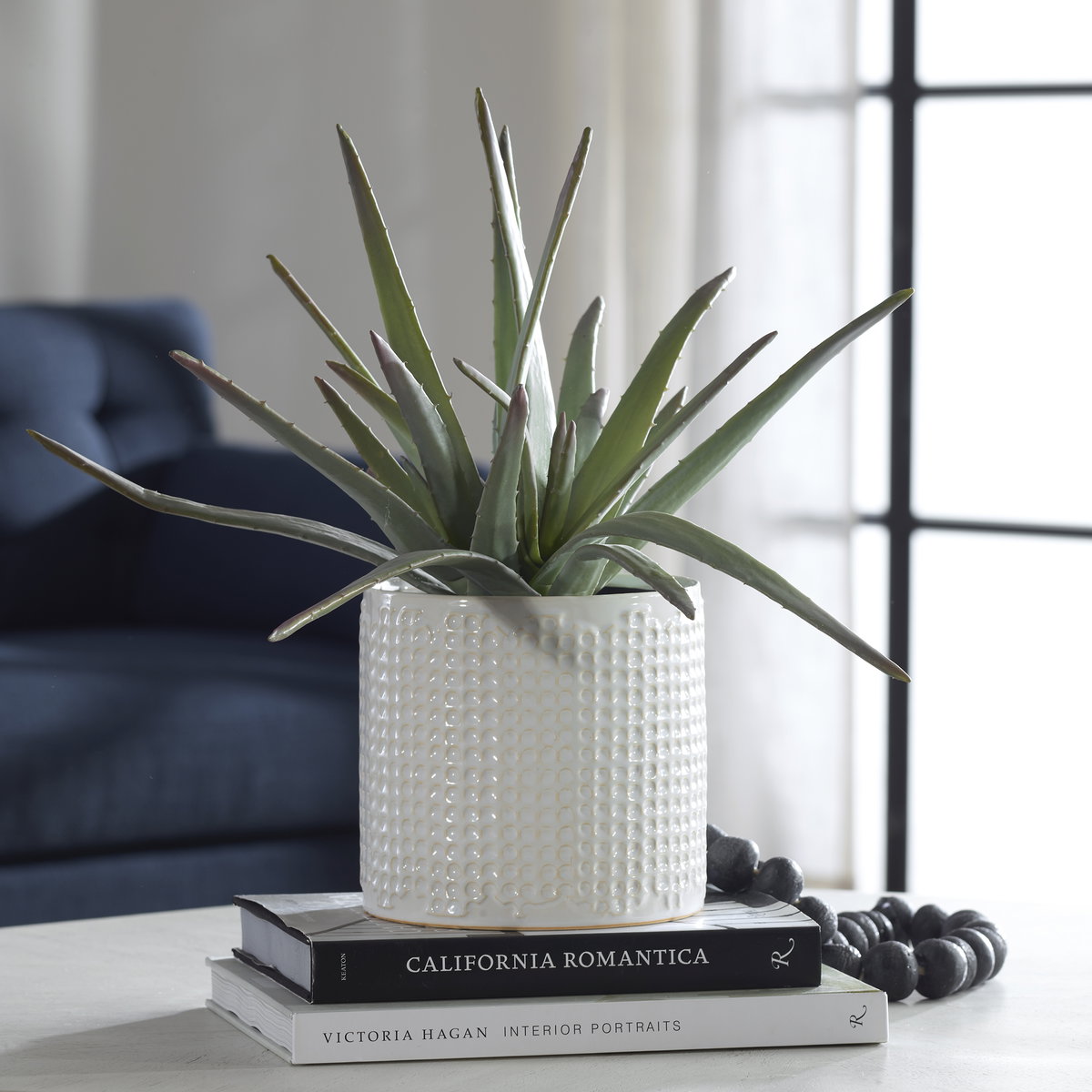 Taos Aloe Centerpiece, Artificial Plants & Flower by Uttermost, 17" width x 17.5" height x 17.5" depth View 2