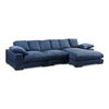 Plunge Large Sectional Navy, Sectional Sofa by Moe's Home, 147.5" width x 34" height x 46" depth thumbnail 2