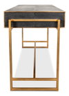 Grey Leather Shagreen Desk, by Sarreid, 1'10" length x 4'1" width x 2'7" height thumbnail 11