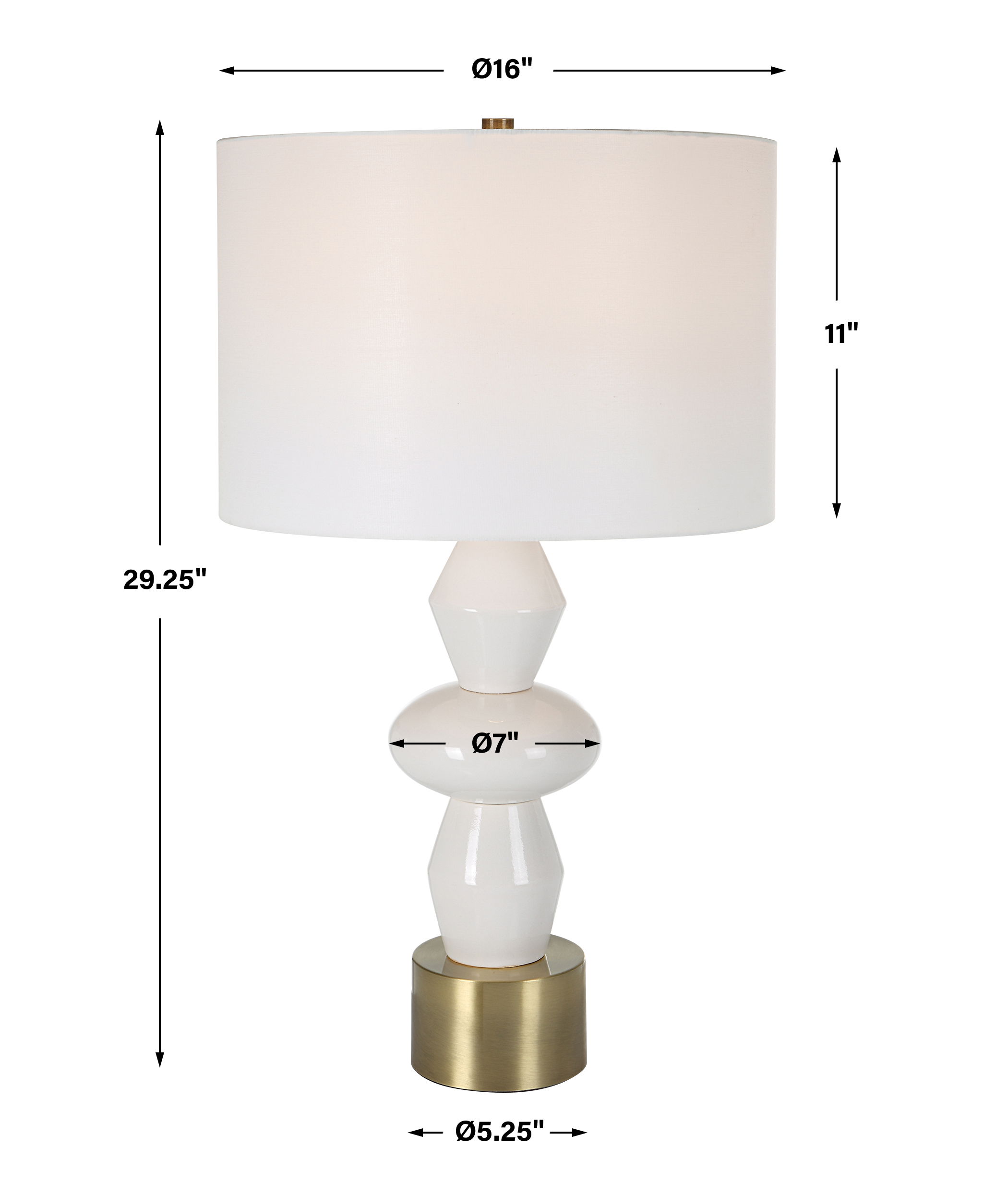 Architect White Table Lamp large image 