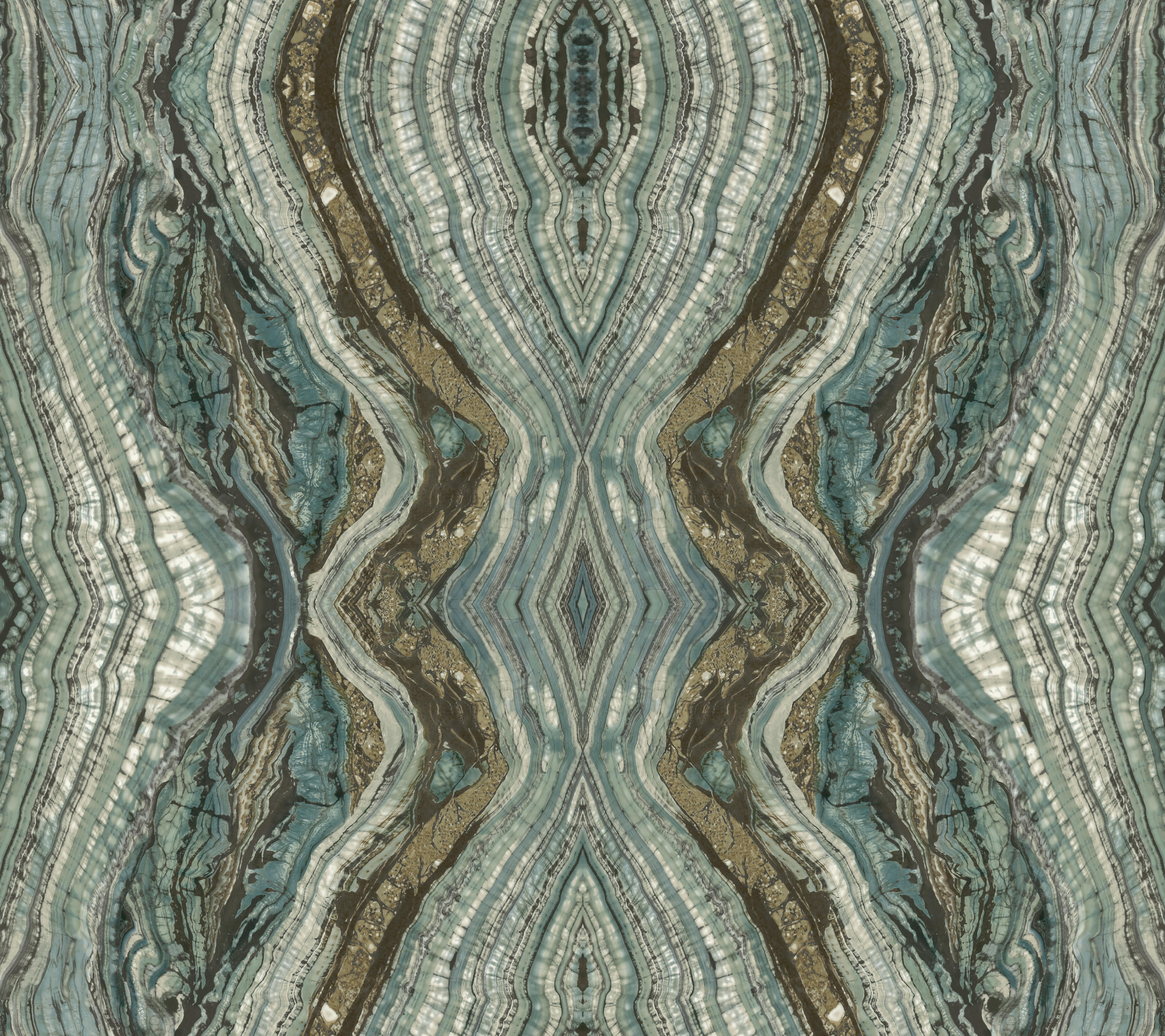 Kaleidoscope Teal Peel & Stick Wallpaper large image 