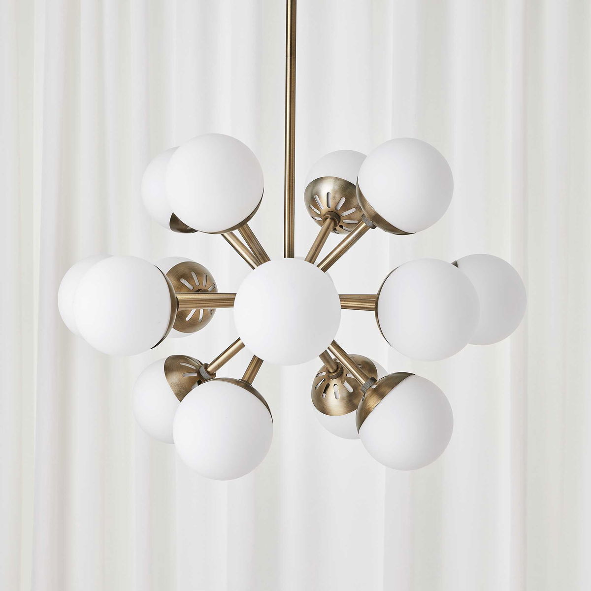Droplet 16 Light Sputnik Chandelier, by Uttermost, 28.12" width x 17.12" height x 28.12" diameter View 5