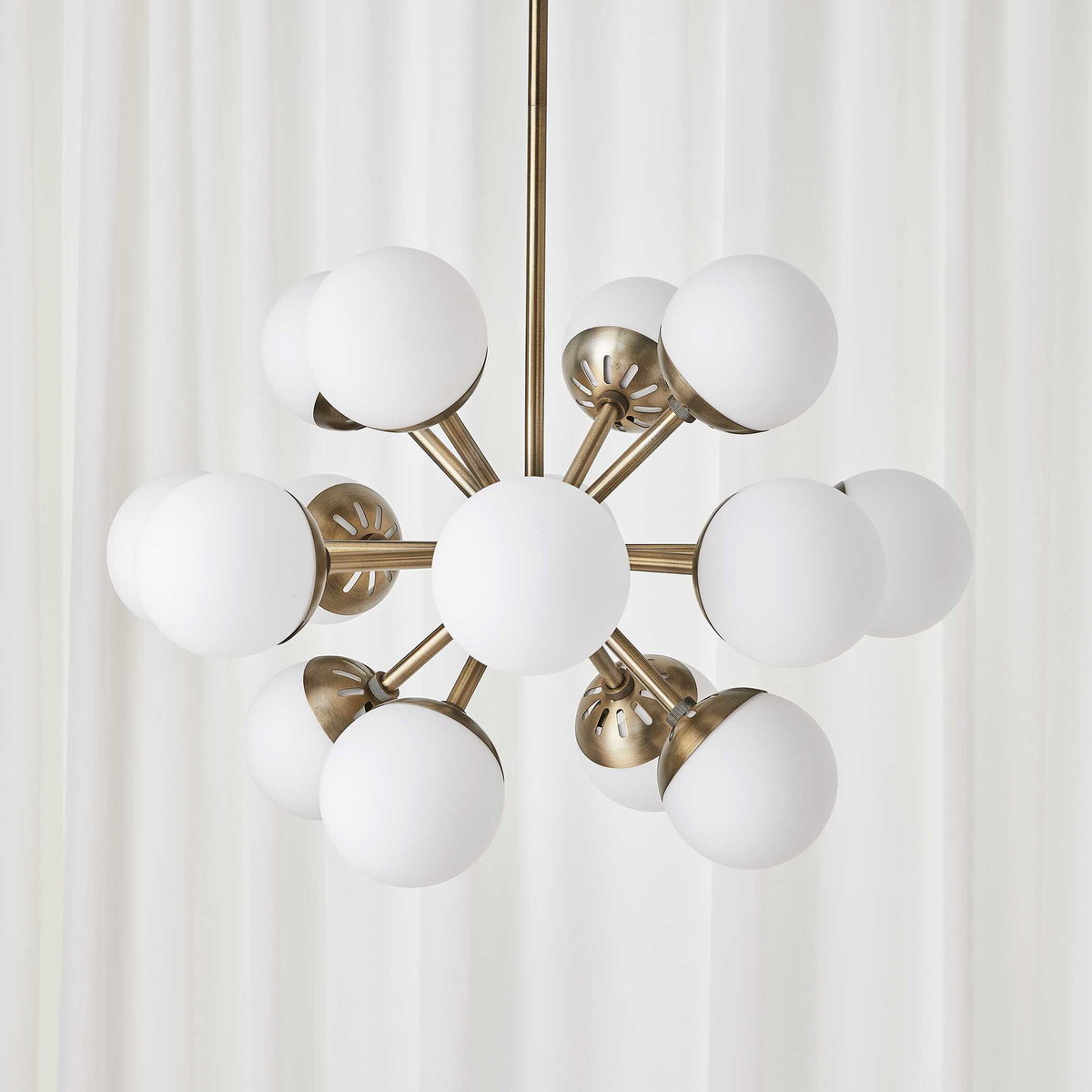 Droplet 16 Light Sputnik Chandelier, by Uttermost, 28.12" width x 17.12" height x 28.12" diameter View 5