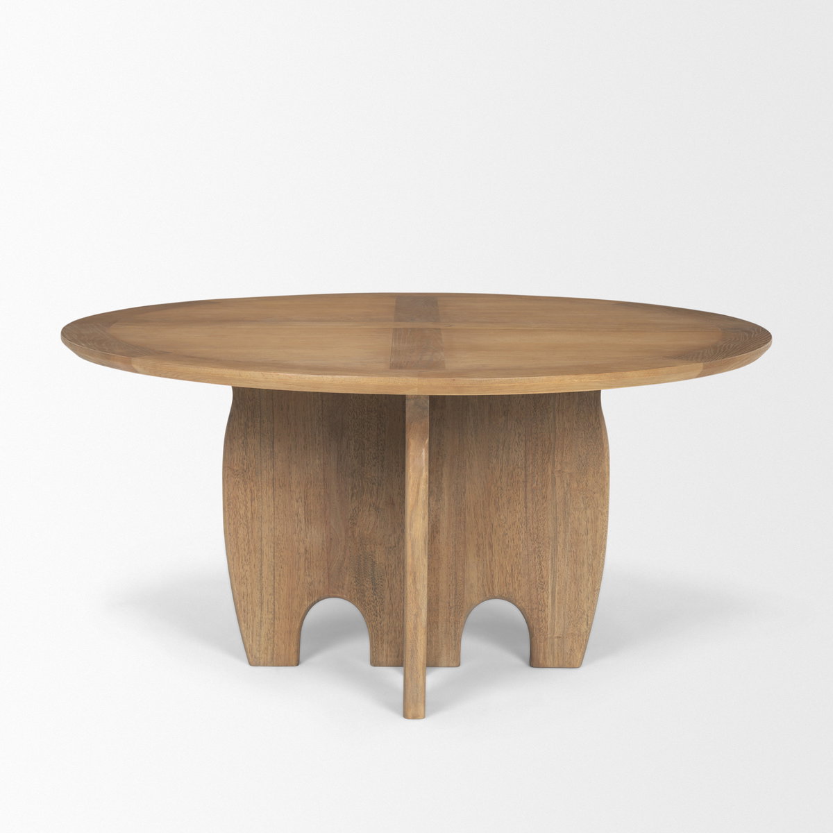 Sonomi 59' Round Dining Table | Med Brown Wood | Seats 6, by Mercana, 59" length x 59" width x 30" height View 4