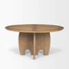 Sonomi 59' Round Dining Table | Med Brown Wood | Seats 6, by Mercana, 59" length x 59" width x 30" height thumbnail 4