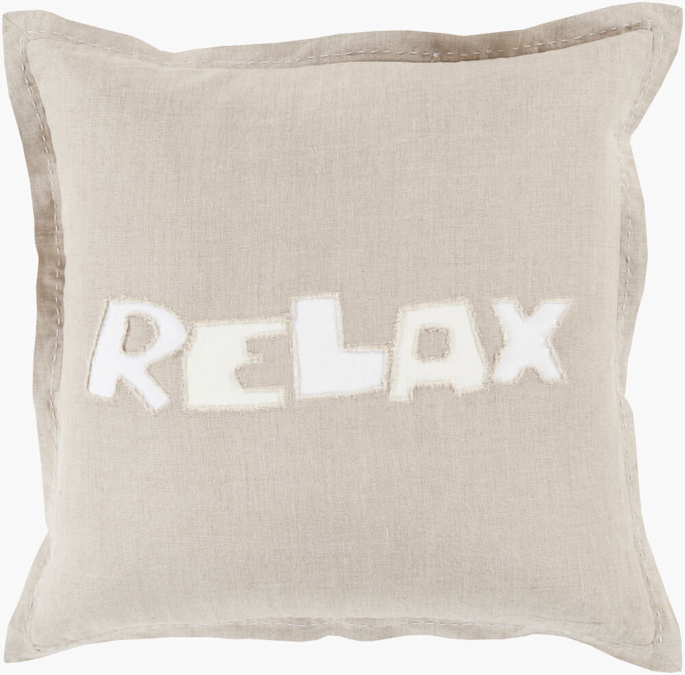 Relax Accent Pillow, Decorative Pillow by Surya, 18" length x 18" width
