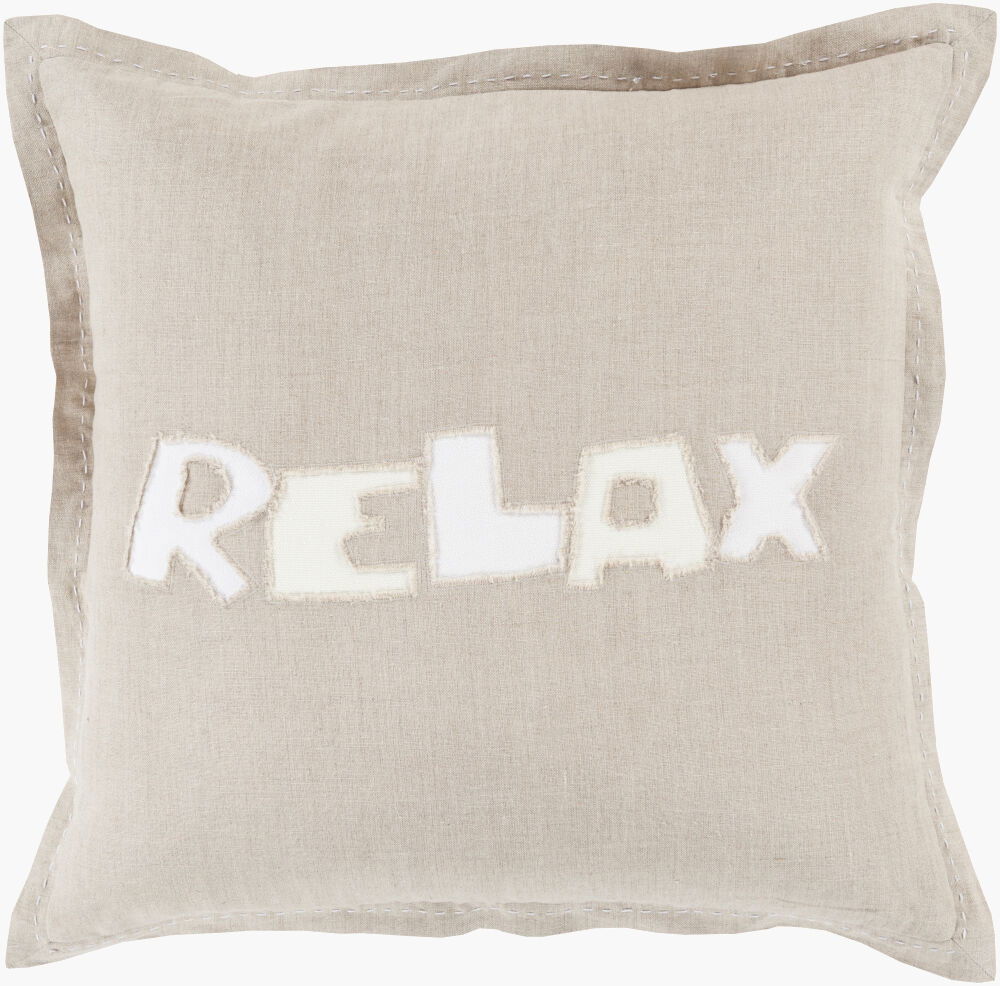 Relax Accent Pillow Down, Decorative Pillow by Surya, 18" length x 18" width