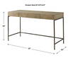 Aristotle Natural Wood Modern Desk, by Uttermost, 52" width x 30" height x 20" depth thumbnail 3