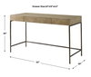 Aristotle Natural Wood Modern Desk, by Uttermost, 52" width x 30" height x 20" depth thumbnail 3