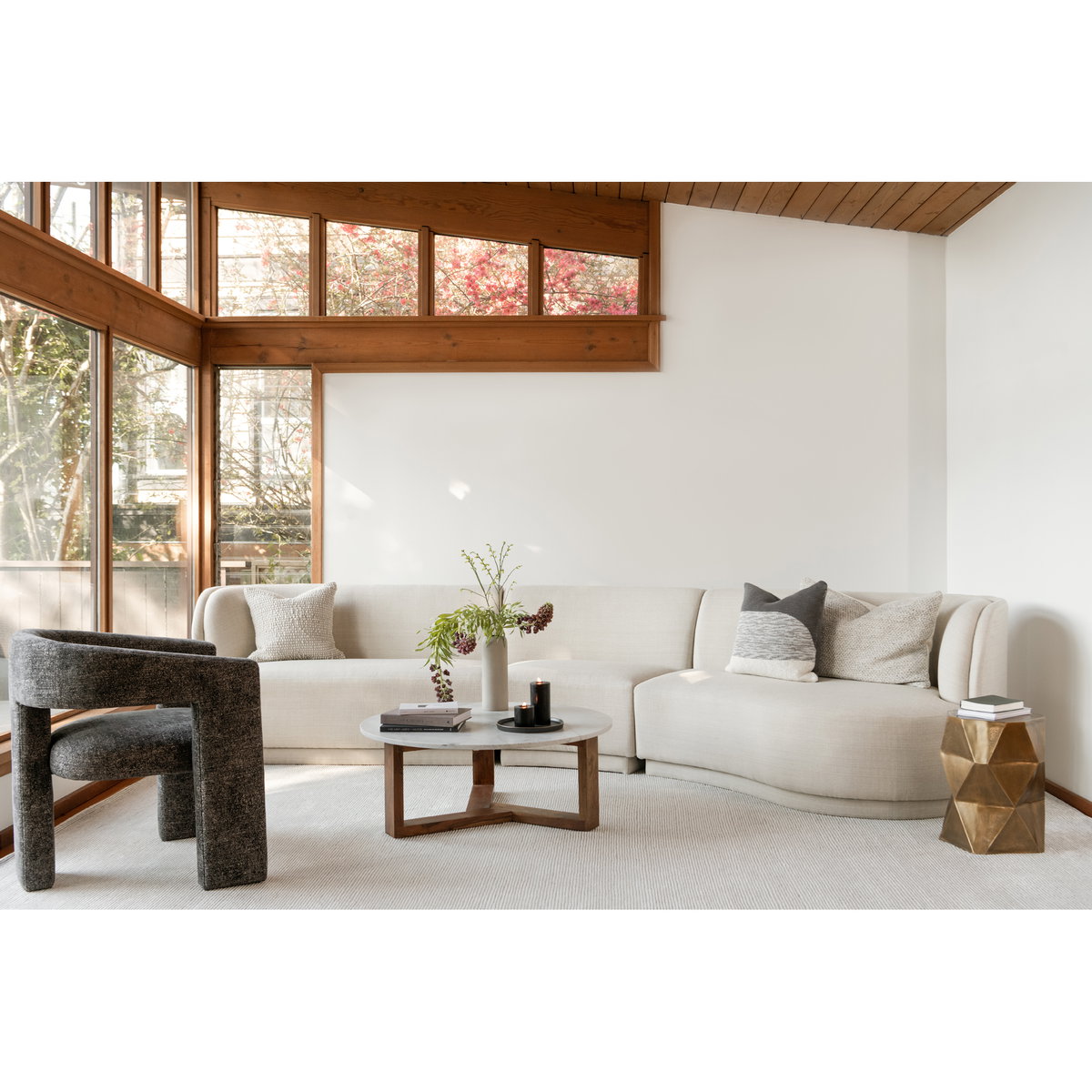 Jinxx Coffee Table White, by Moe's Home, 38" width x 15" height x 38" depth View 6