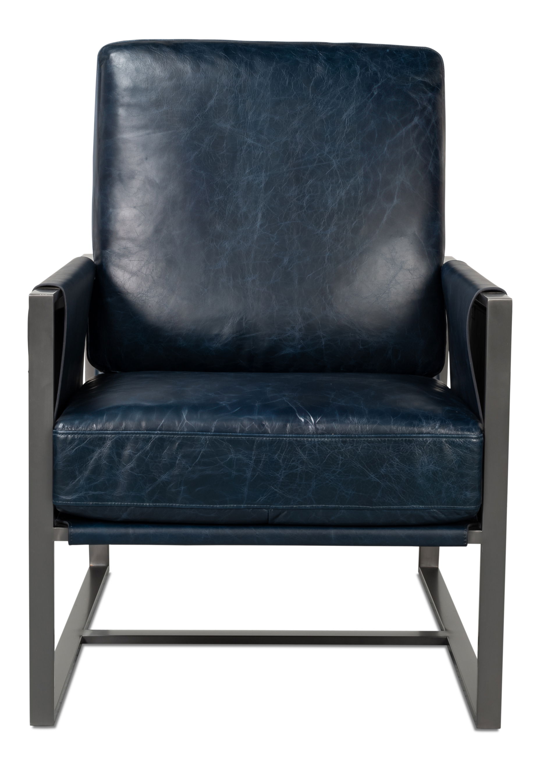 Edmonds Distilled Leather Chair,Blue large image 