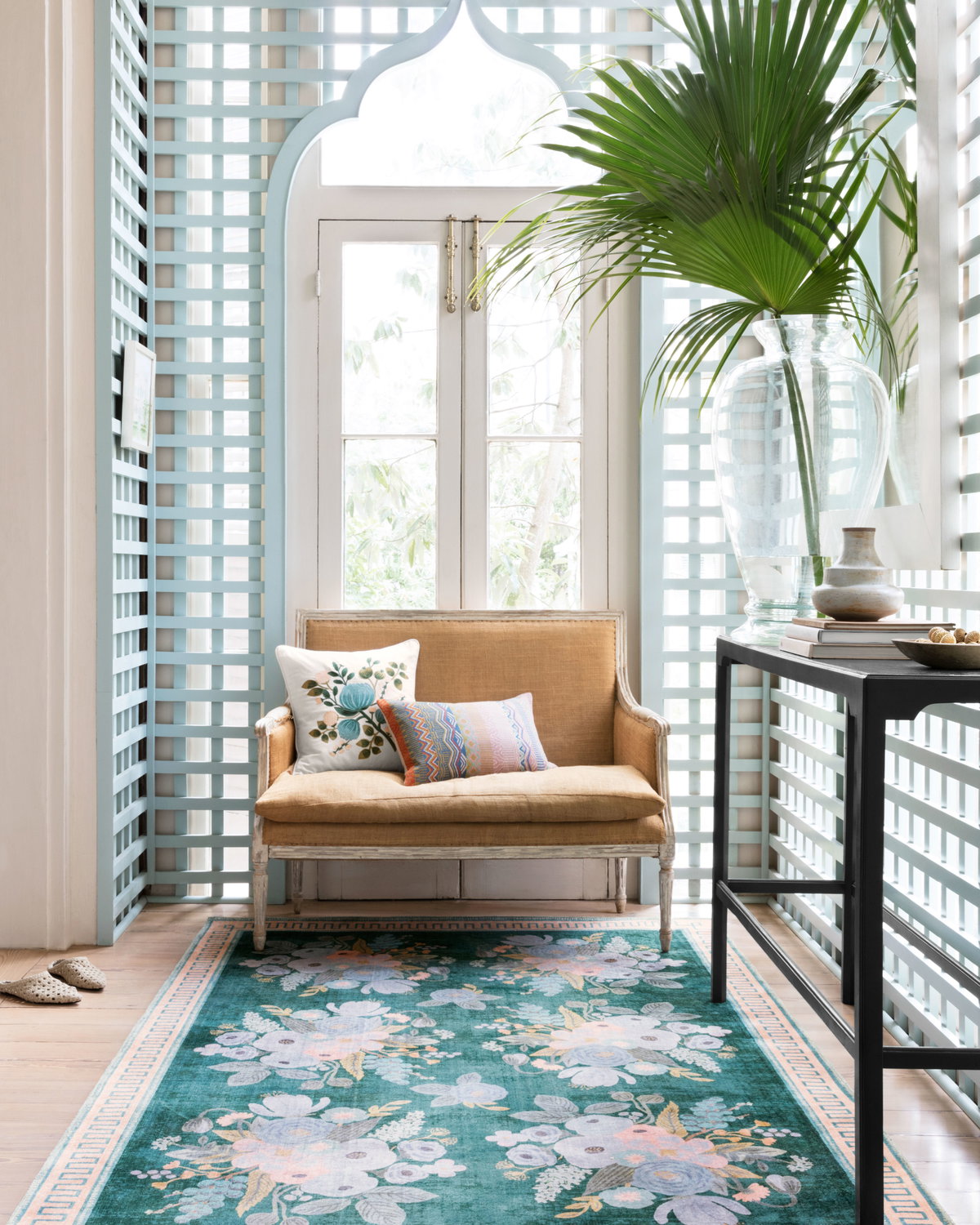 Rifle Paper Co. x Loloi Jardin Rug, 1'6" length x 1'6" width View 2