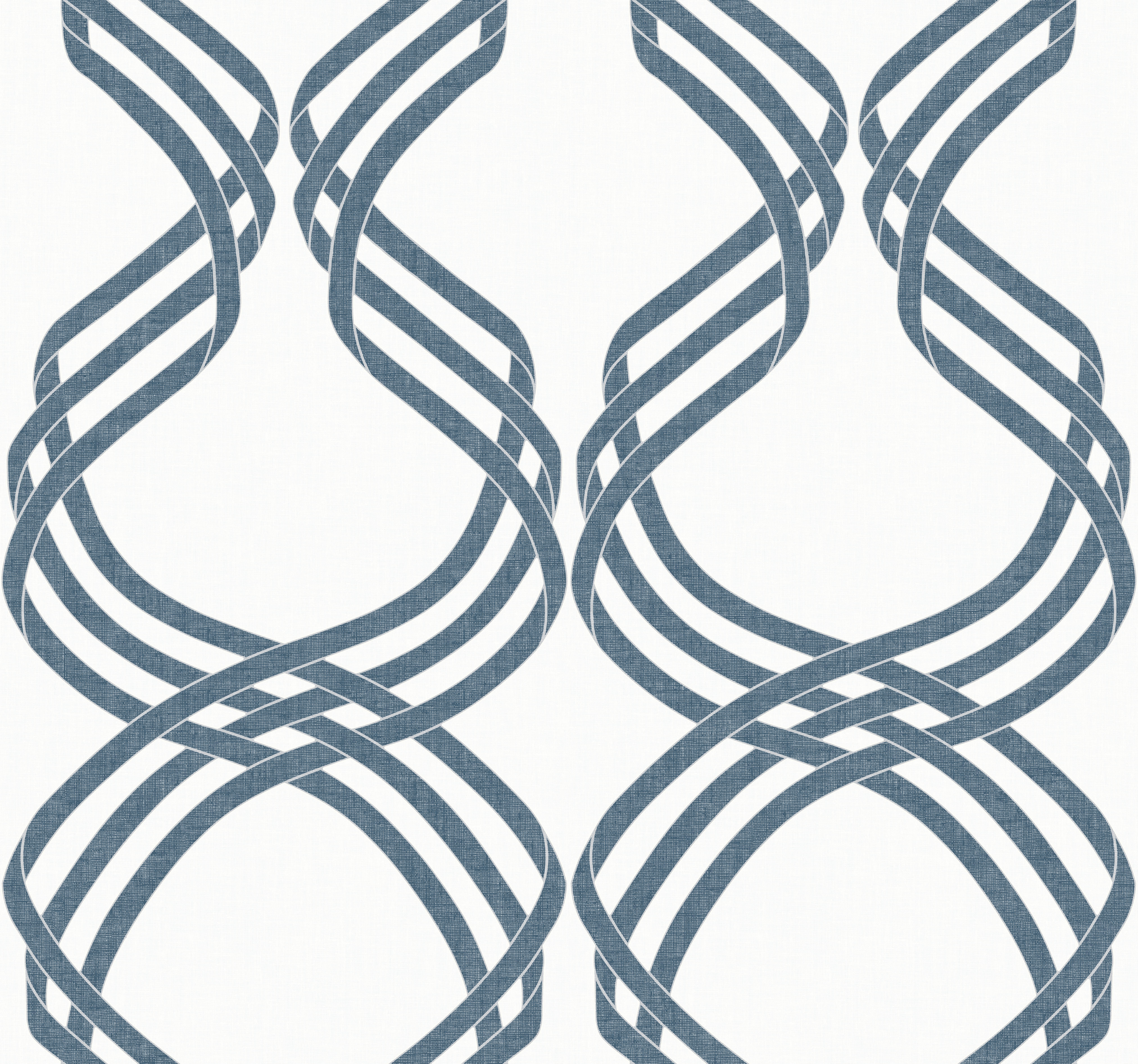 White & Navy Dante Ribbon Wallpaper large image 