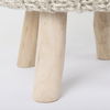 Bina  Taupe 4 Legged Wool Stool, Ottoman by Mercana, 19" length x 19" width x 15" height thumbnail 11