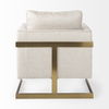 Rupert Cream Poly-Linen Seat with Gold Stainless Steel Frame Accent Chair thumbnail 8