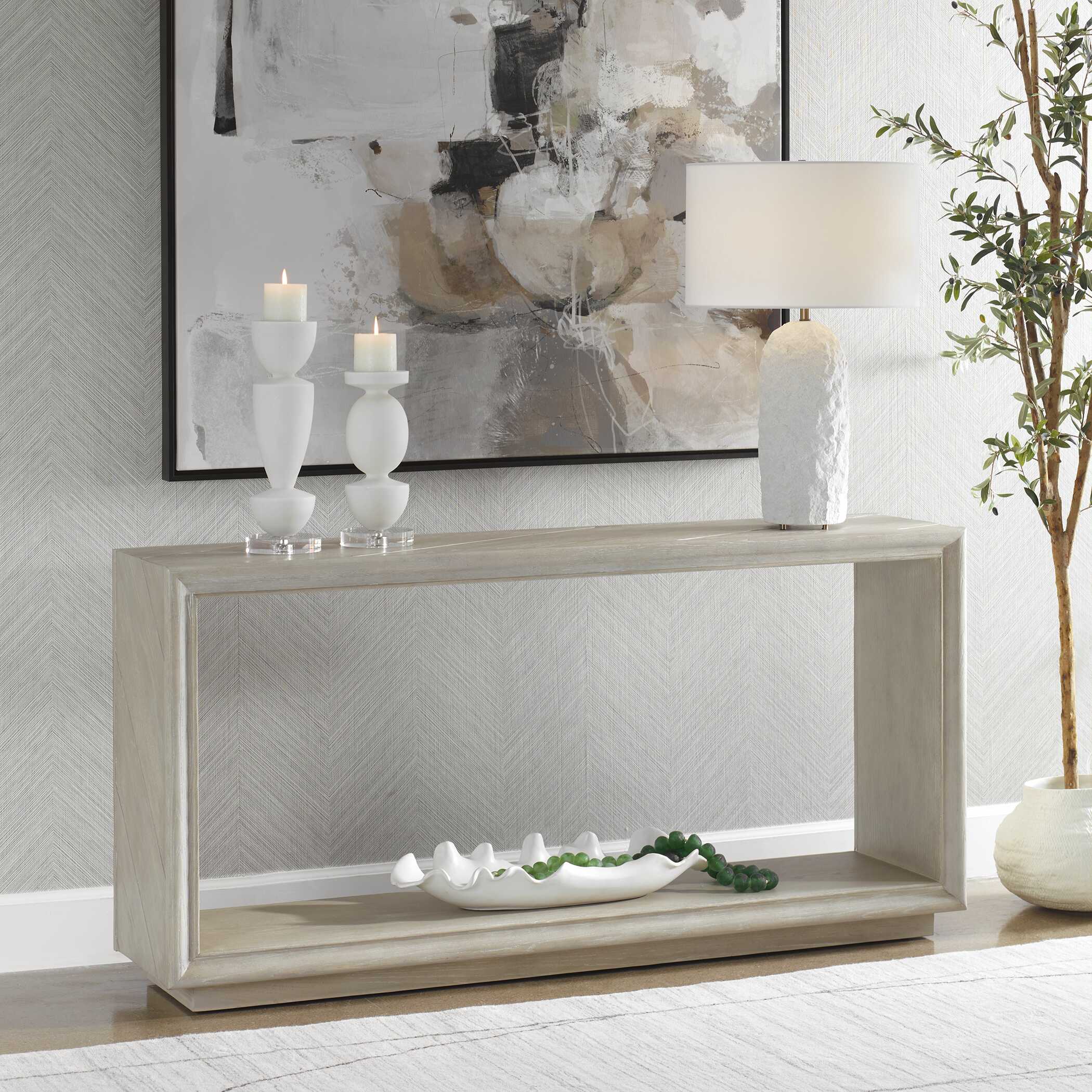 Prism Light Oak Console Table large image 