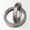Rafiki Two Blackened Silver Hammered Finish Metal Conjoined Circles, Decorative Object by Mercana, 7.87" length x 5.91" width x 5.91" height thumbnail 7