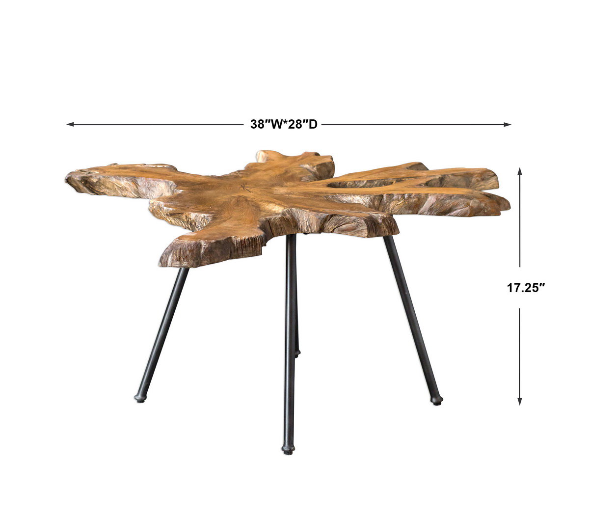 Kravitz Accent Table, Furniture by Uttermost, 38" width x 17.25" height x 28" depth View 3
