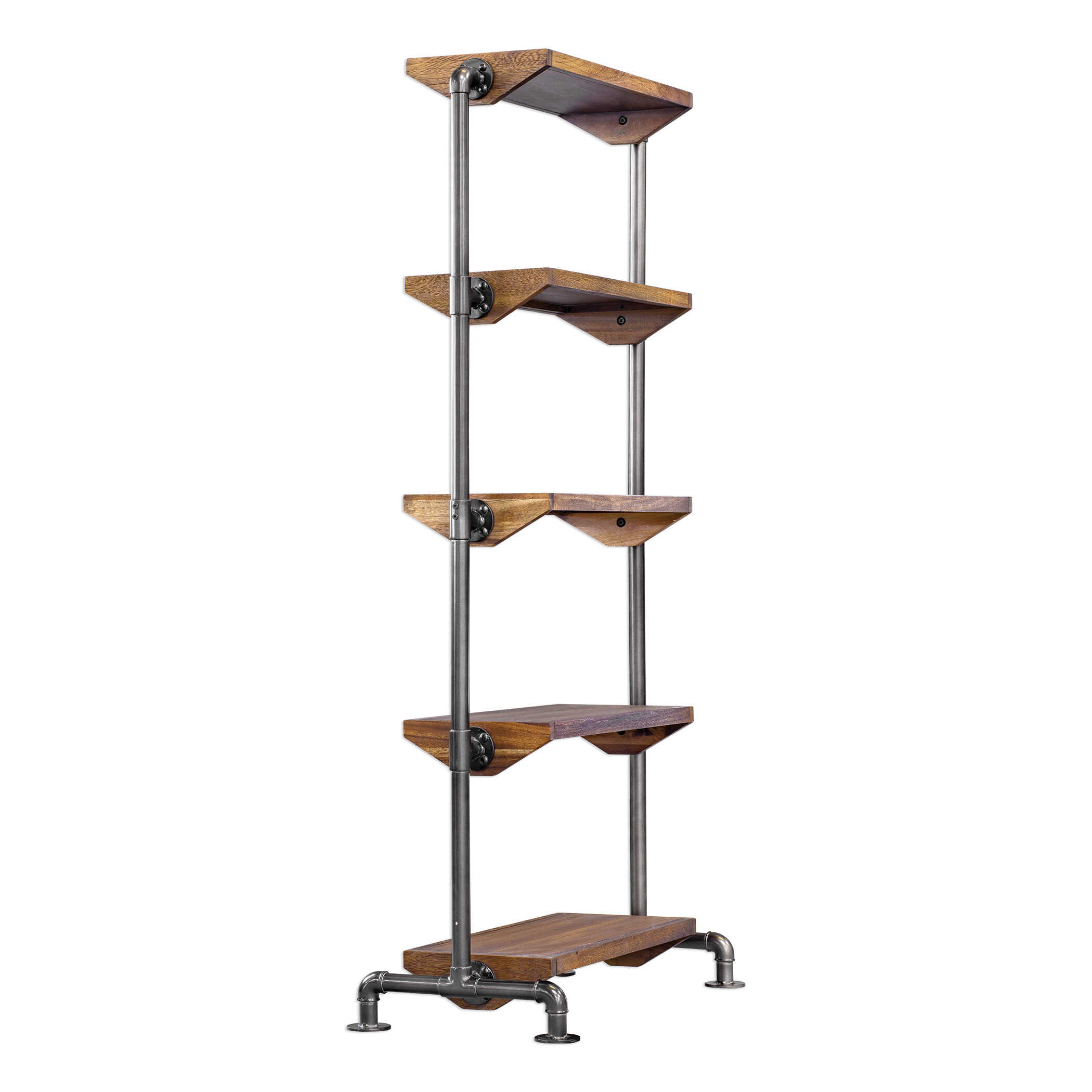 Rhordyn Industrial Etagere, Furniture by Uttermost, 33" width x 72" height x 17.75" depth View 4