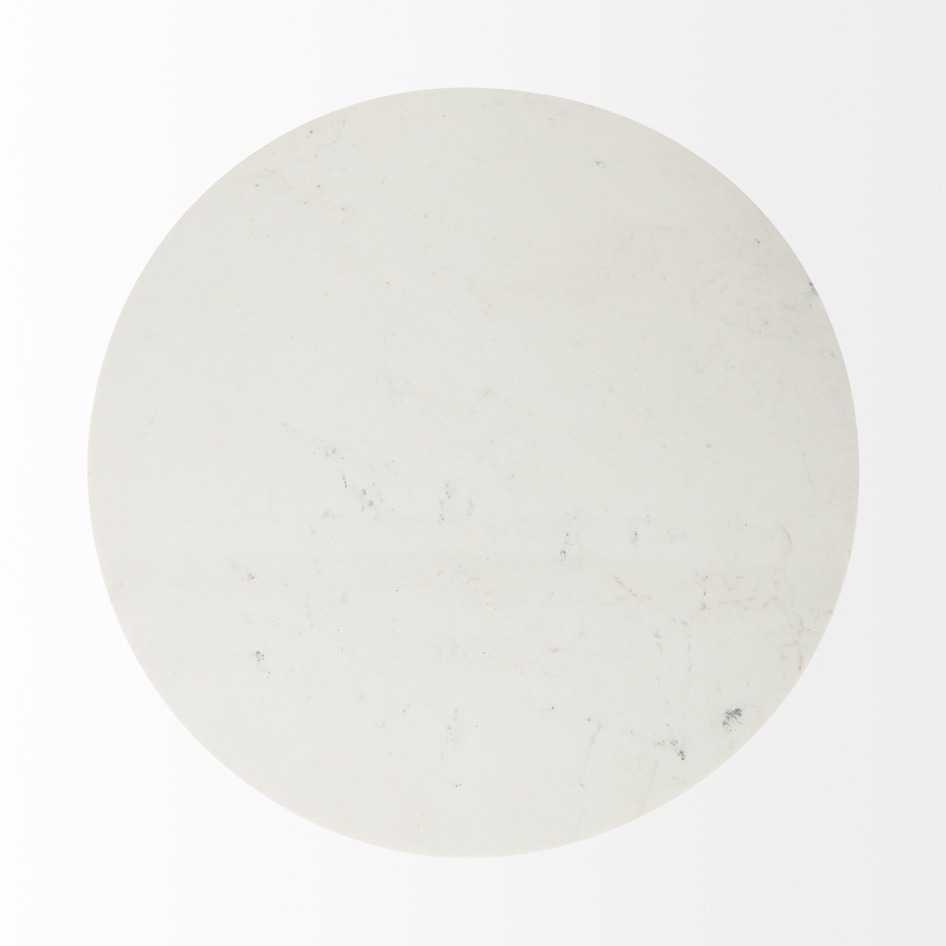 Maxwell 48L x 48W x 30H White Marble Round Top with Black Metal and Wood Pedestal Base Dining Table large image 