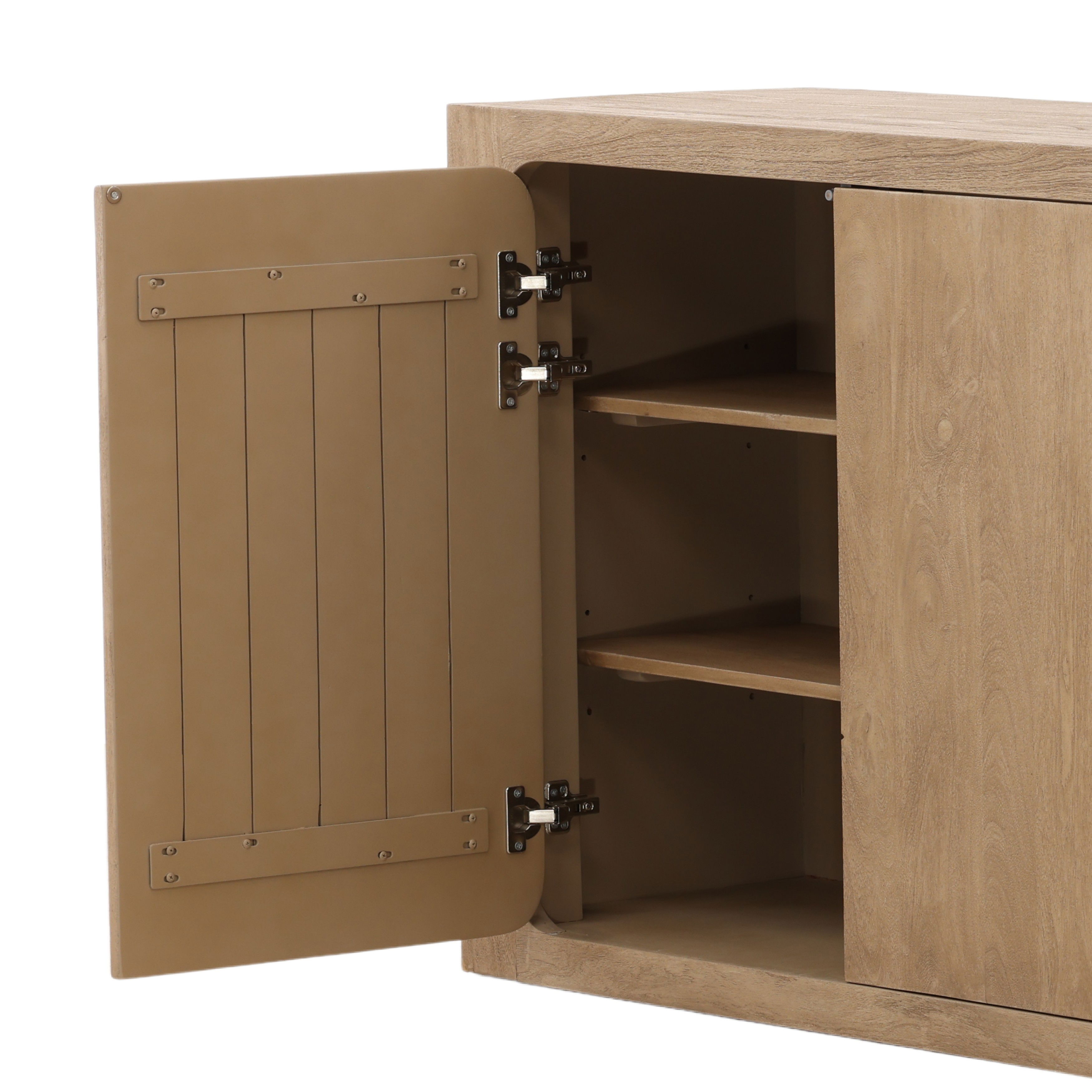 Leandra Sideboard Weathered Natural, Sideboards & Buffet by Dovetail, 106" width x 34" height x 18" depth View 6