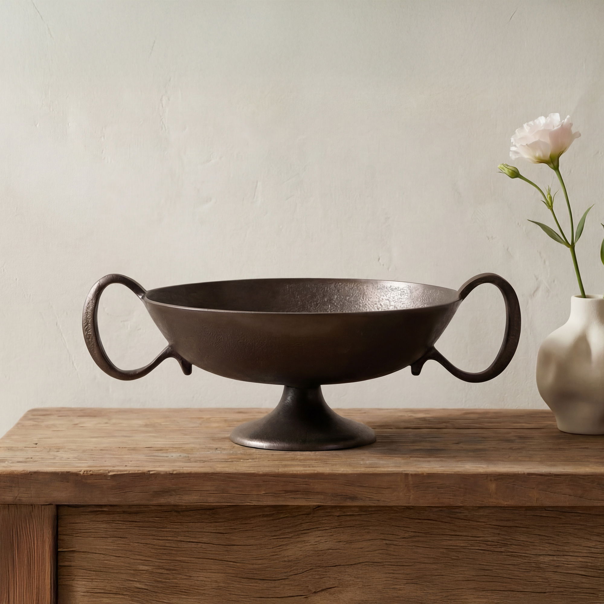 Floris Decorative Bowl Antique Brass Cast Aluminum, by Moe's Home, 14" width x 5.25" height x 10" depth View 5