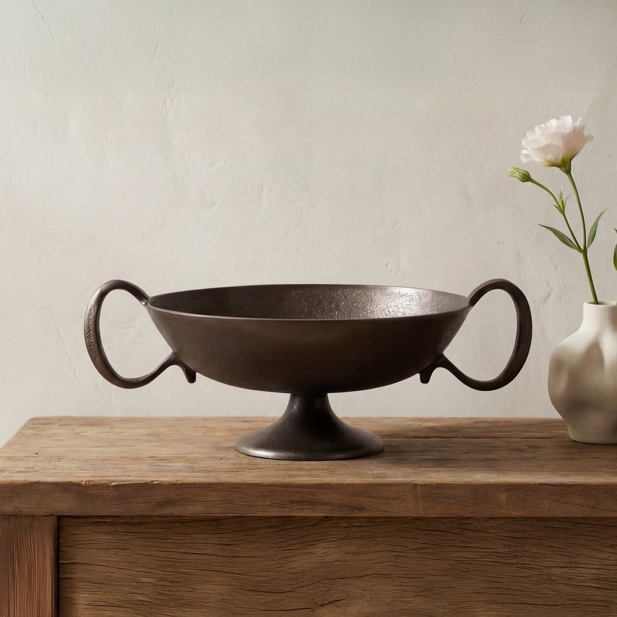 Floris Decorative Bowl Antique Brass Cast Aluminum, by Moe's Home, 14" width x 5.25" height x 10" depth View 5