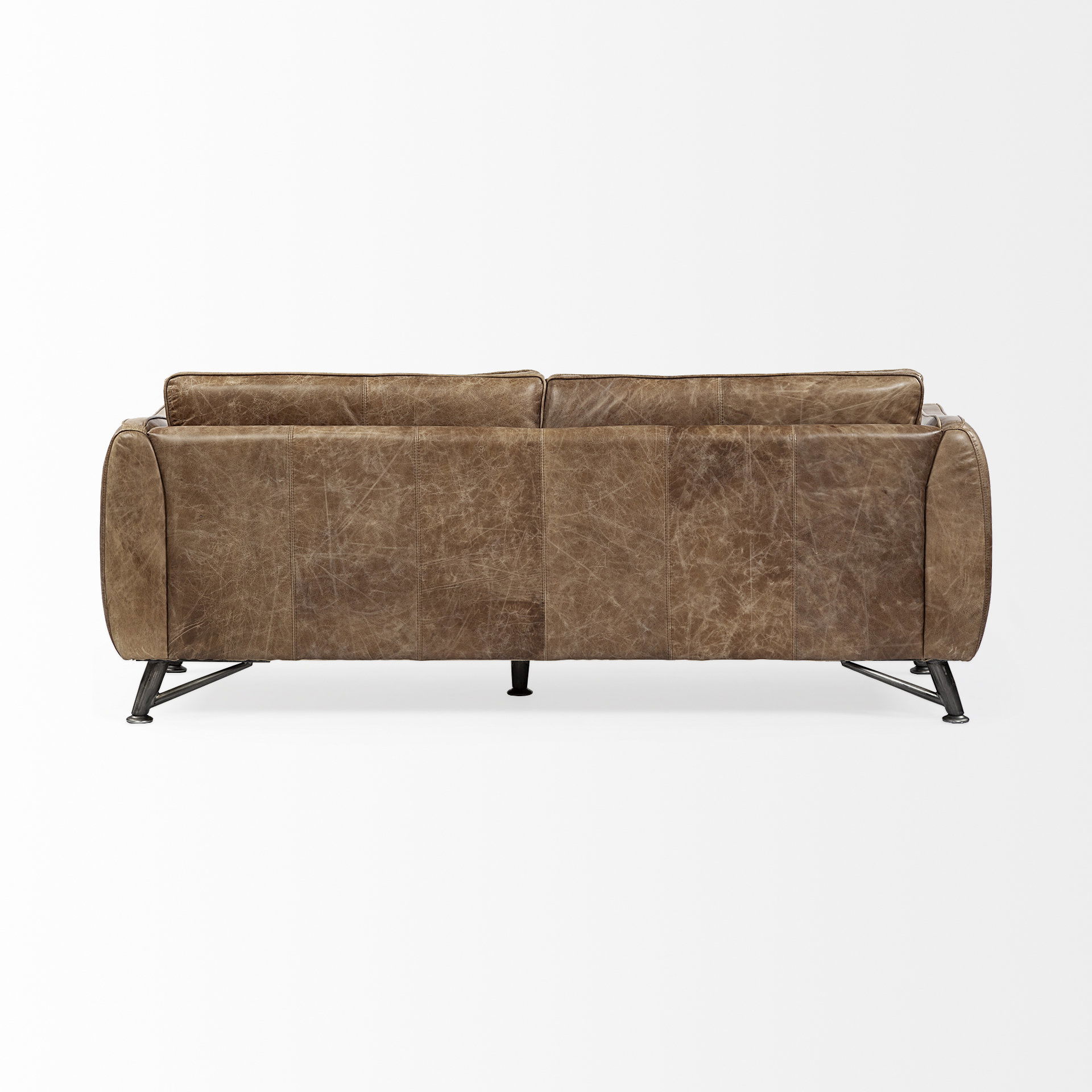 Cobain I 84' Brown Leather Two Seater Sofa, Sofas & Sectional by Mercana, 83.5" length x 34.5" width x 33.5" height View 6