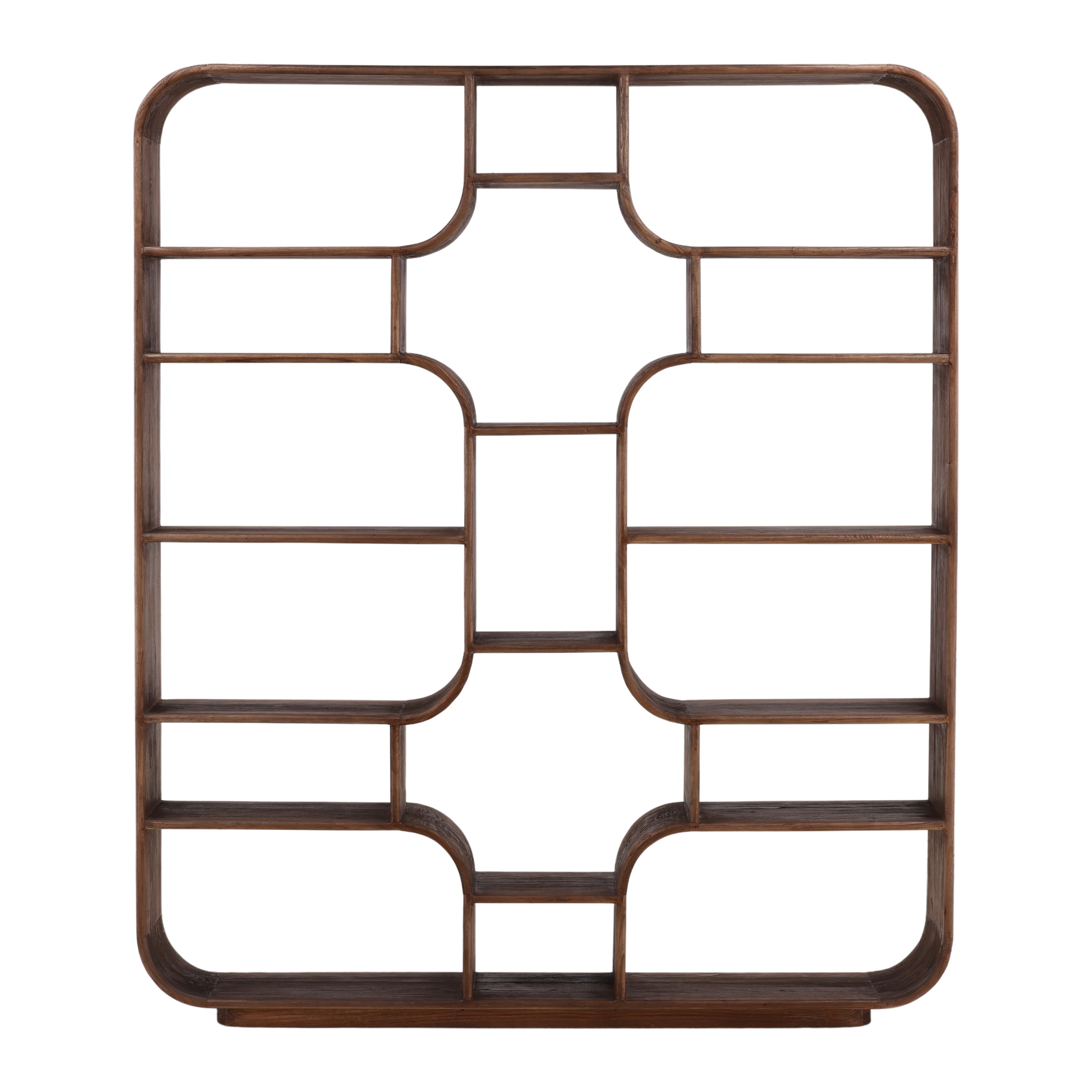 Gaetan Bookcase Brown, Shelving & Bookcase by Dovetail, 66.85" width x 78.5" height x 15.75" depth View 2