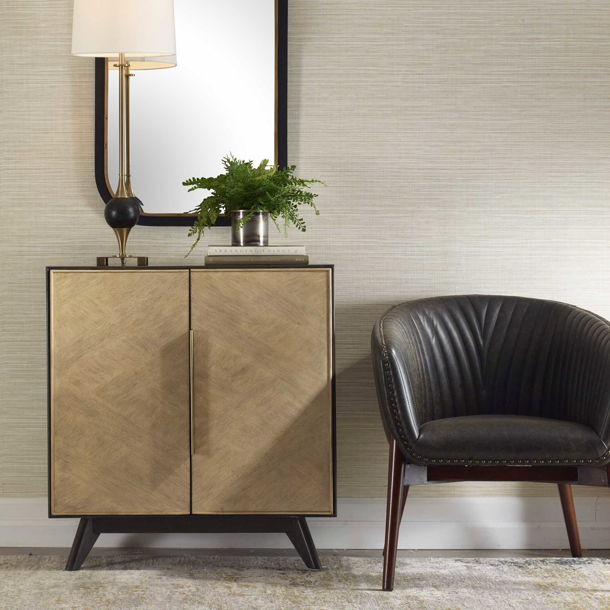 Reina Modern 2 Door Cabinet, Cabinets & Chest by Uttermost, 31" width x 34" height x 15" depth View 2