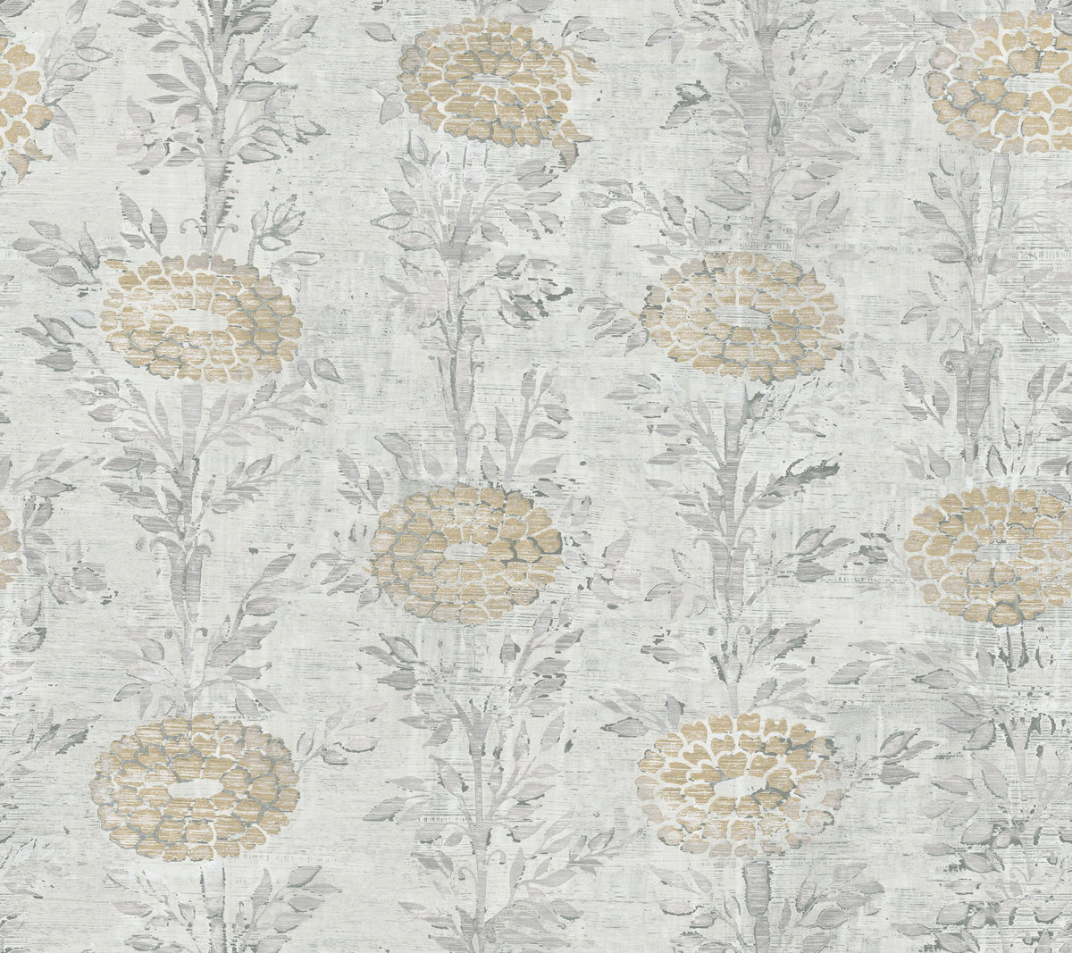 French Marigold White & Gold Wallpaper, by York Wall, 27' length x 2'3" width x 0.02" depth View 2