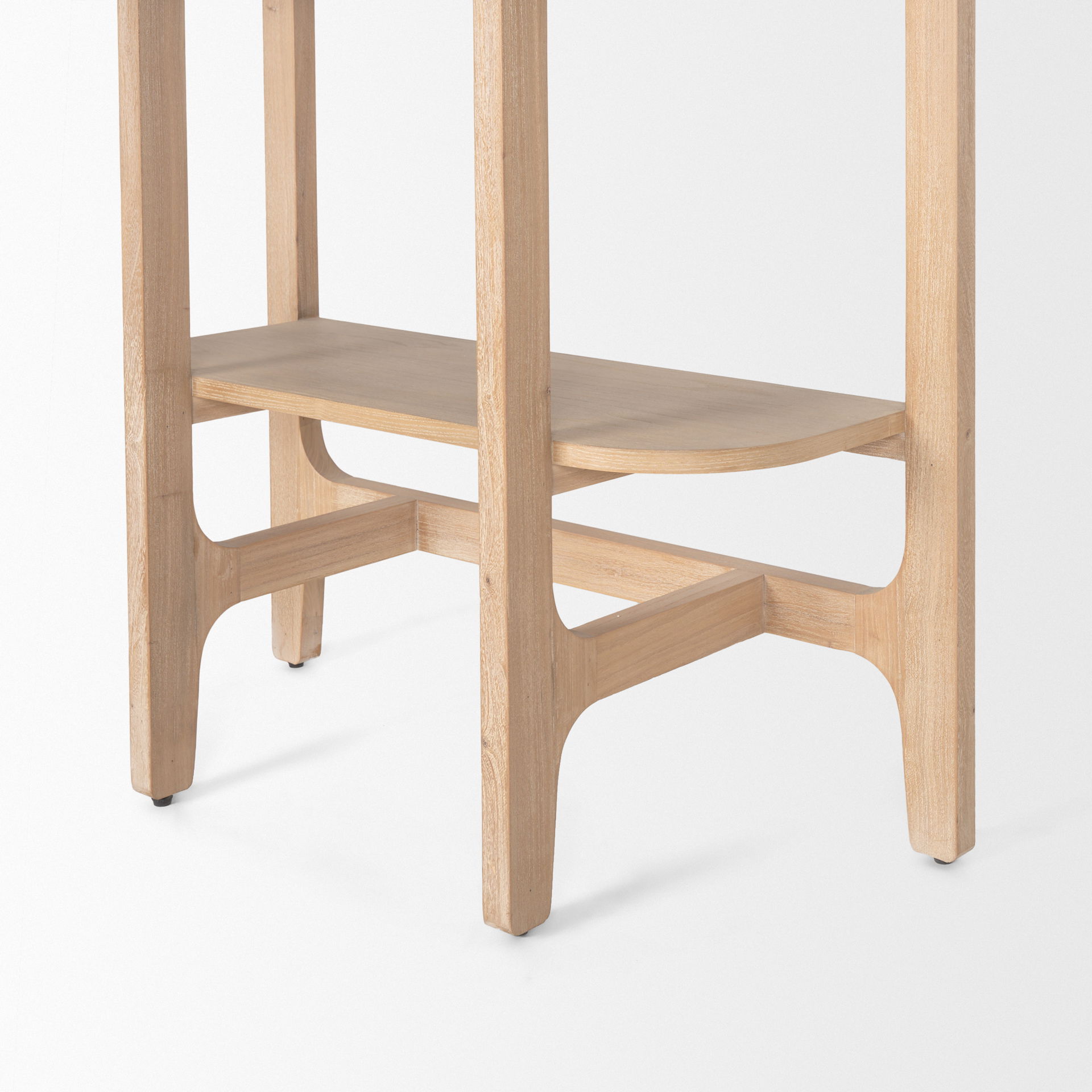 Taylin Light Brown Solid Wood Open Bookshelf, Shelving & Bookcase by Mercana, 33" length x 14" width x 83" height View 11