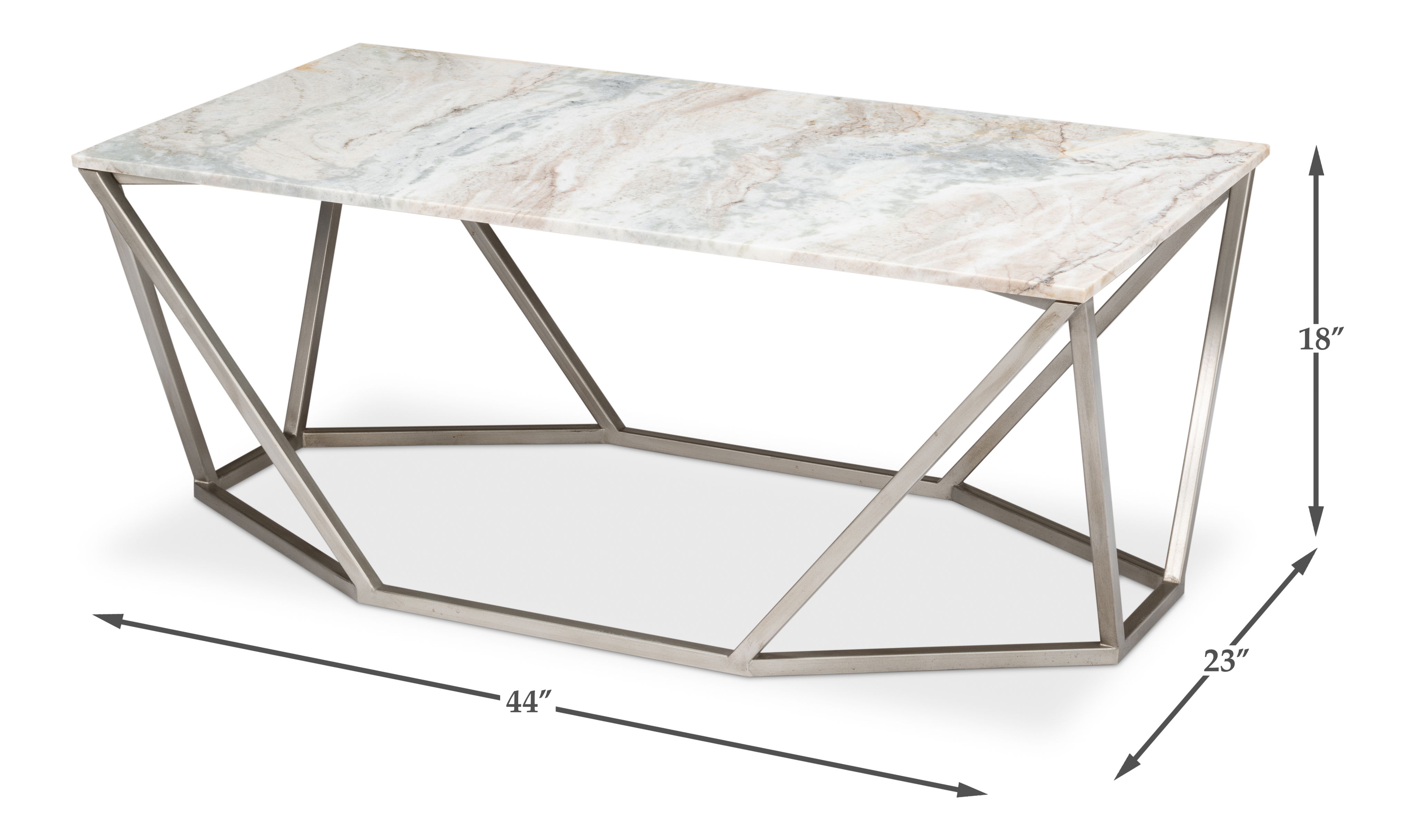 Trapezoid Coffee Table  Marble Top large image 