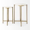 Vincent Octagonal White Marble Tabletop with Gold Metal End/Side Tables thumbnail 5