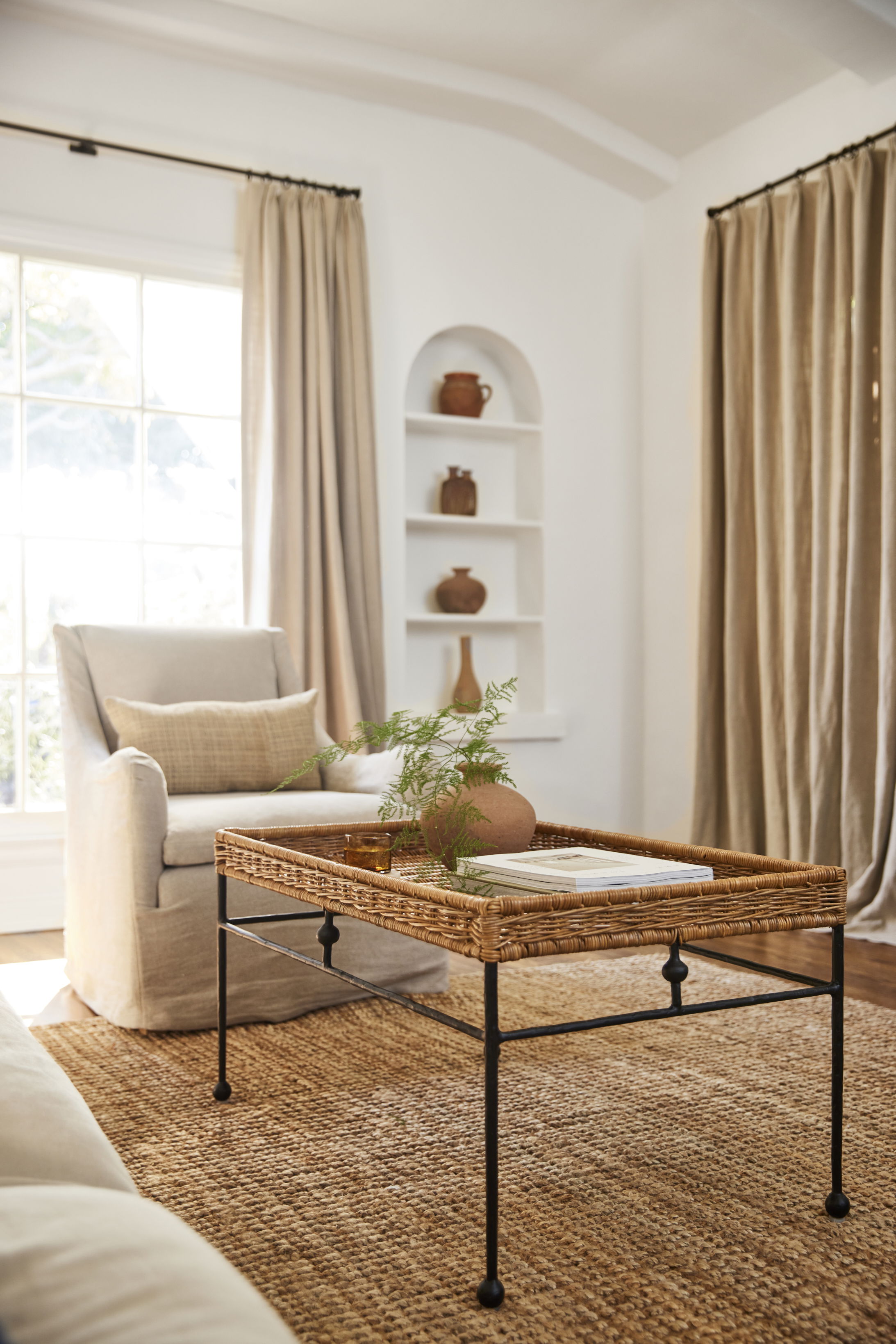 Lacoste Indoor/Outdoor Wicker Coffee Table, by Woven, 36.25" length x 22.5" width x 18.25" height View 2