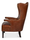 *Drake Distilled Leather Chair, Seating by Sarreid, 29" length x 38" width x 47" height thumbnail 9