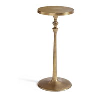 Online Designer Living Room Round 9.5" Metal Cocktail Table, Antique Brass