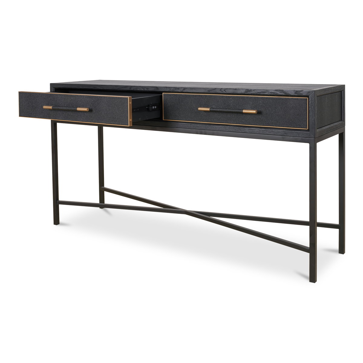 Mako Console Table Black, by Moe's Home, 59.06" width x 32.28" height x 15.75" depth View 3