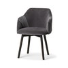 Ronald Curved Back Dining Side Chair | Grey Velvet with Black Wood, Dining Chair by Mercana, 23.25" length x 21.75" width x 32.25" height thumbnail 1