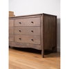 Mabel 6 Drawer Dresser Dark Brown, by Moe's Home, 64.3" width x 30.75" height x 20.2" depth thumbnail 10