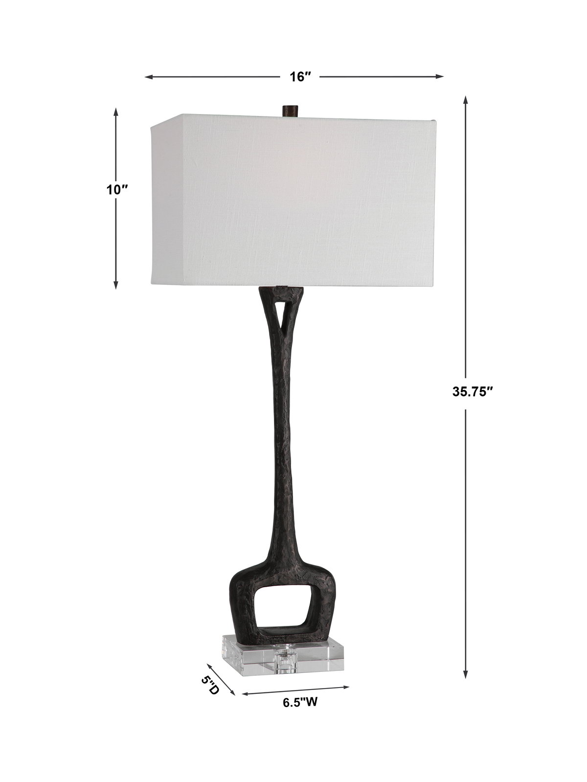 Darbie Iron Table Lamp, by Uttermost, 1'4" width x 2'11.75" height x 10" depth View 3