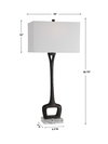 Darbie Iron Table Lamp, by Uttermost, 1'4" width x 2'11.75" height x 10" depth thumbnail 3
