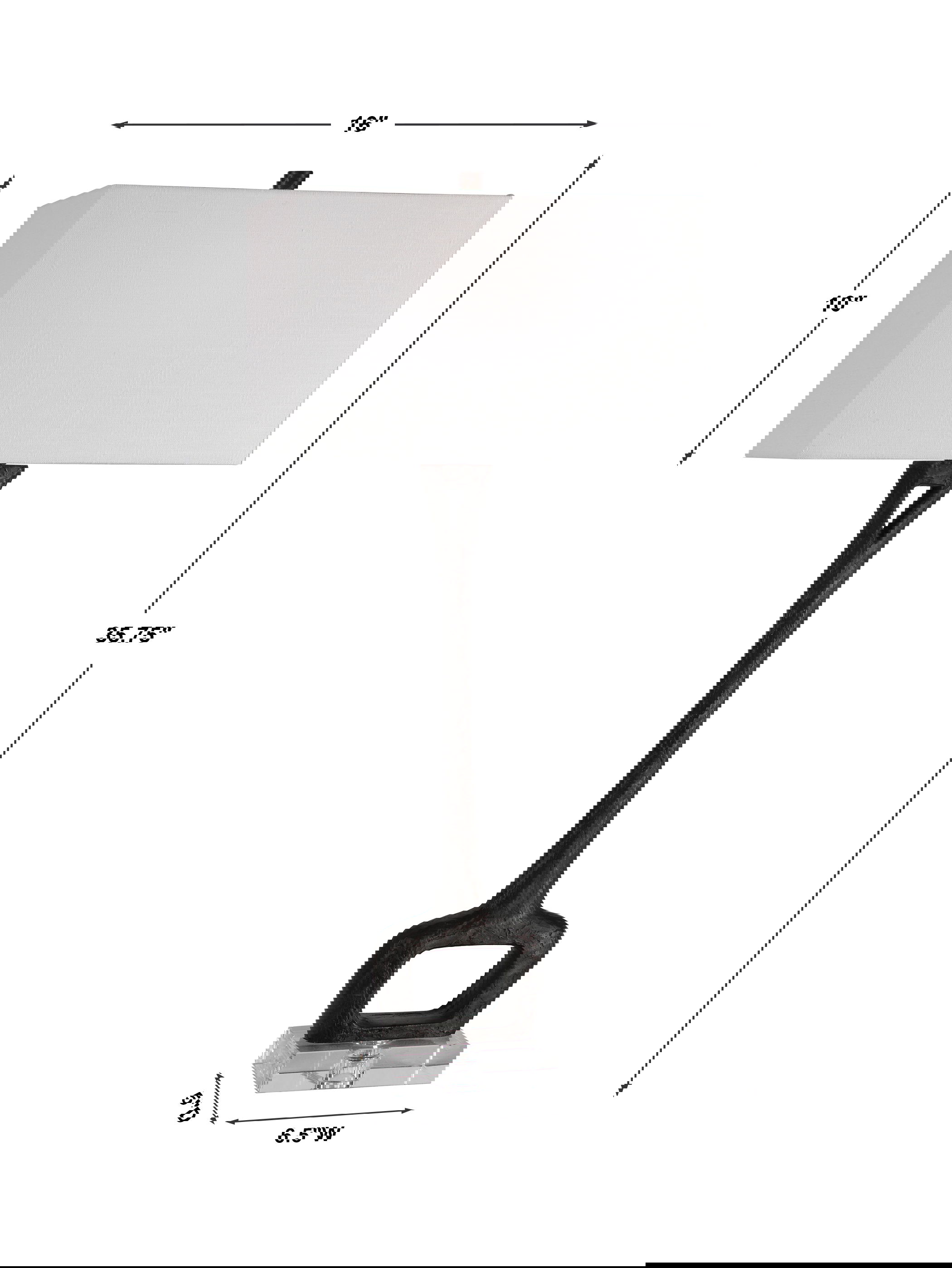 Darbie Iron Table Lamp, by Uttermost, 16" width x 35.75" height x 10" depth View 3