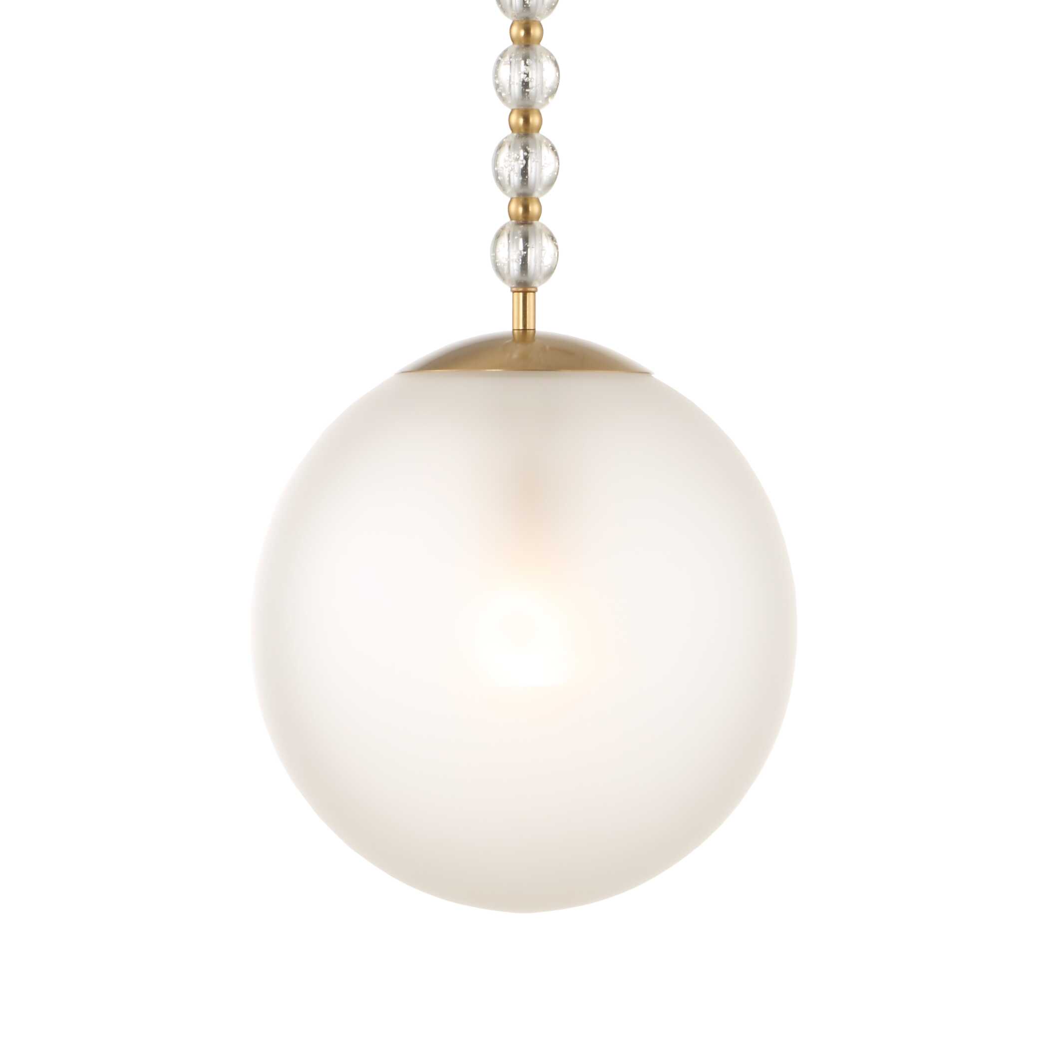 Ripple 1 Light Frost Glass Pendant, Ceiling Light by Uttermost, 30" height x 11.62" diameter View 1