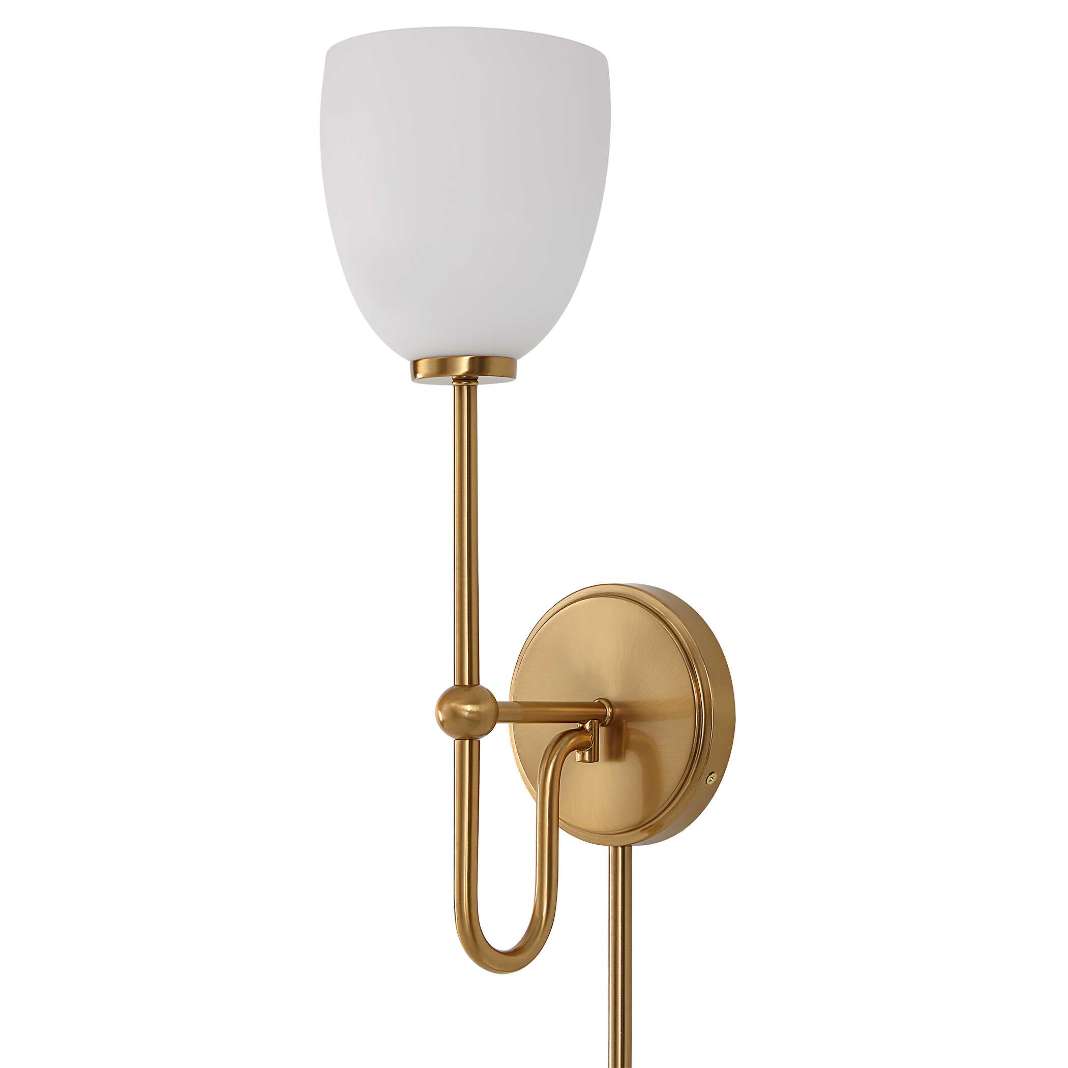 Trophy 1 Light Brass Sconce, Ceiling Light by Uttermost, 5.75" width x 18.25" height x 5.75" diameter x 8" depth View 3